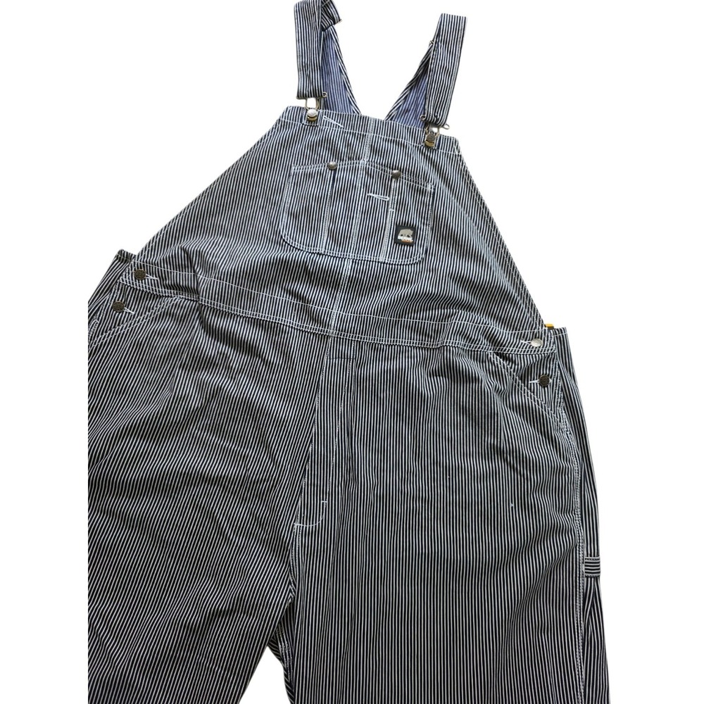 Berne Men RailRoad Conductor Farm Stripped Bib Overalls Relax fit Size 60/32 NWT